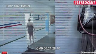 HORNY HOSTEL - Huge Titted Step Sister Angel Wicky Fucks two Cocks In The Shower - LETSDOEIT