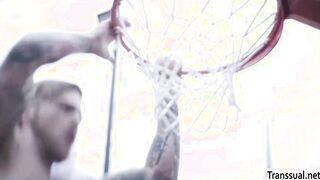 Trans basketball referee gets ass barebacked by players