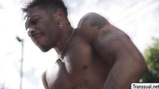 Trans basketball referee gets ass barebacked by players