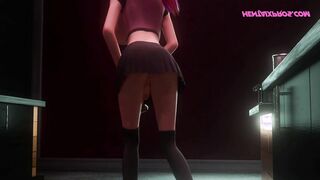 3D SHEMALE XX Barista REALISTIC Cumshots