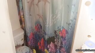stepmom with tattoo boobs spied in the shower