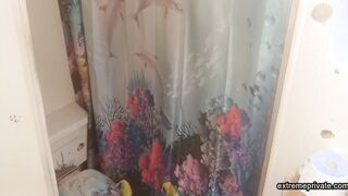 stepmom with tattoo boobs spied in the shower