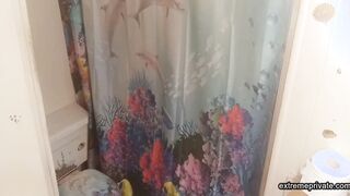 stepmom with tattoo boobs spied in the shower
