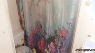 stepmom with tattoo boobs spied in the shower