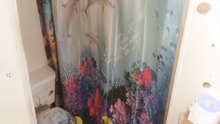 stepmom with tattoo boobs spied in the shower