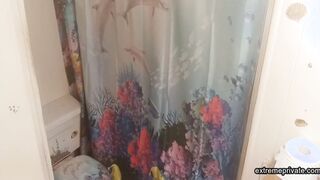 stepmom with tattoo boobs spied in the shower