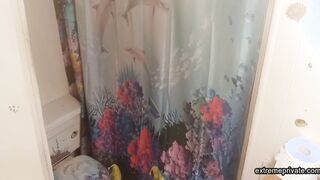 stepmom with tattoo boobs spied in the shower