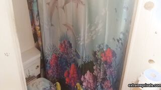 stepmom with tattoo boobs spied in the shower