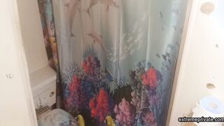 stepmom with tattoo boobs spied in the shower