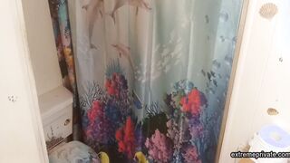 stepmom with tattoo boobs spied in the shower