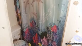 stepmom with tattoo boobs spied in the shower
