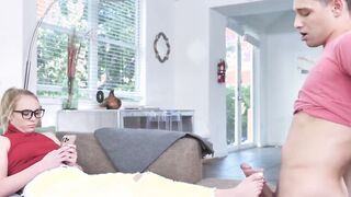 uptight teen lets stepbrother use her & likes it
