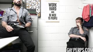 Twink gay Cole Church pleasured by hunk officer Marco Napoli