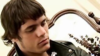 Pale stud Boomer Jacoby rubs his big dick solo and cums
