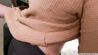 Fucking my busty stepmom while she busy on chores