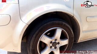 German petite blonde 19 year old bitch pick up for vehicle sex inside holiday
