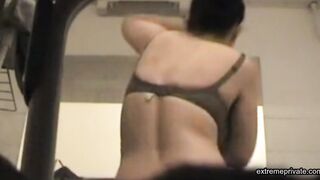 Spying on Asian stepmom as she dresses up