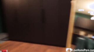 Bae with amazingly hot boobies devours my gigantic dong