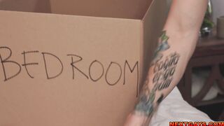 Roommates in a steamy threesome fuck sesh
