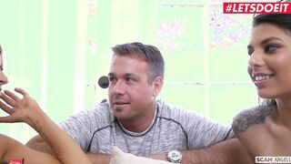 SCAMANGELS - EMMA HIX FUCKING HER STEP DADDY WITH HER BFF GINA