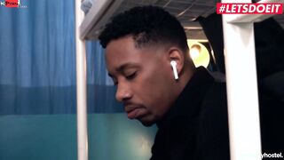 HORNYHOSTEL - (Lya Missy, Jesus Reyes) - Horny Long Tit 19 Yo Surprises Her big black cock Roommate With A Quick Fuck