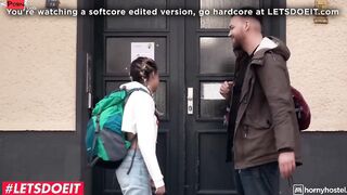 HORNYHOSTEL - (Mr. Gigantic Fat Dick, Mona Blue) - Skinny Step Sister Getting Her Asshole Nailed! Hard By Her Horny