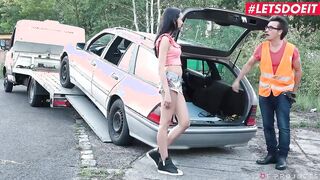 DOEPROJECTS - Francys Belle Pays Car Mechanic with her Tight Snatch - LETSDOEIT