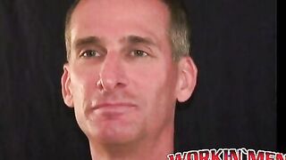 Gay mature pervert tugs his erect dick and sprays jizz