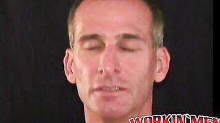 Gay mature pervert tugs his erect dick and sprays jizz