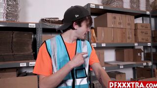 Black guy taking care of the package