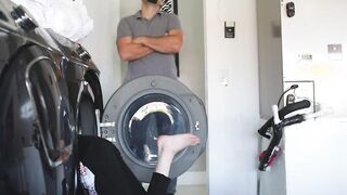 tiny teen climbs a tall man's big cock
