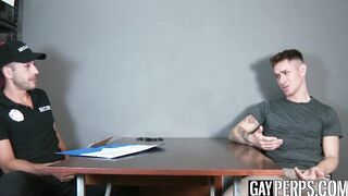 Tattooed stud Zak Bishop dominated horny officer Jace