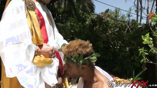 Old and young perverts bare fuck outdoors and spray jizz