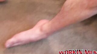 Horny old homosexual beats his thick meat and cums