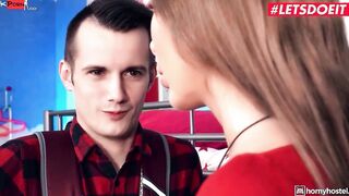 Vulgar Hostel - 19 yo Marilyn Crystal enjoys Anal 3 Way Sex