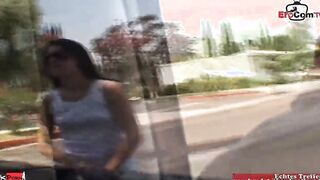 Slim ebony haired Latina Teen with small boobies picked up
