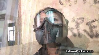 Fucking Latina instead of playing paintball