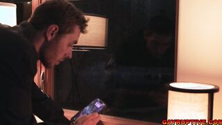 Three hot men having a triple fuck fest