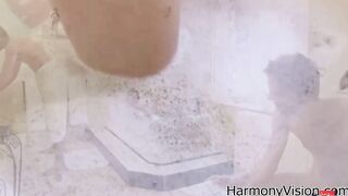 Sensual Goddess gets double dicked in restroom