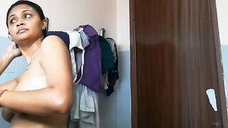 Desi cute mom big boob big ass showing son enjoy handjob