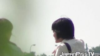 Japanese schoolgirls unleash their peeing power outdoors