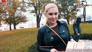 German blonde skank into ebony tights fucking wild during the point of view Date
