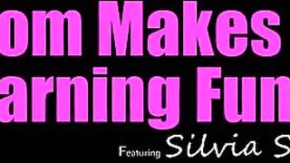 Long Breasts mom Silvia Saige took time off of work to help her stepson, Jayrock, with his e-learning. Jayrock is not