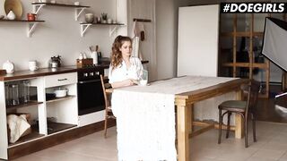 DOEGIRLS - (Mary Rock) - Long Ass 19 Year Mature Masturbating In The Kitchen