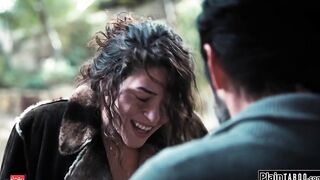 Female hobo impregnated with used condom and confronts guy