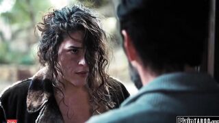 Female hobo impregnated with used condom and confronts guy