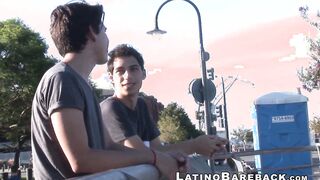 Young skinny Latino twinks with big dicks have some raw sex