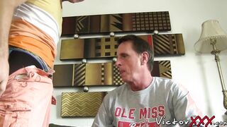 Experienced dick riders have bareback session with creampie