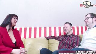 German BBW huge natural jugs milf try three-way mmf casting