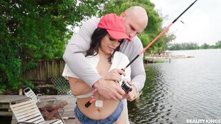 Teaching Big Tits To Fish